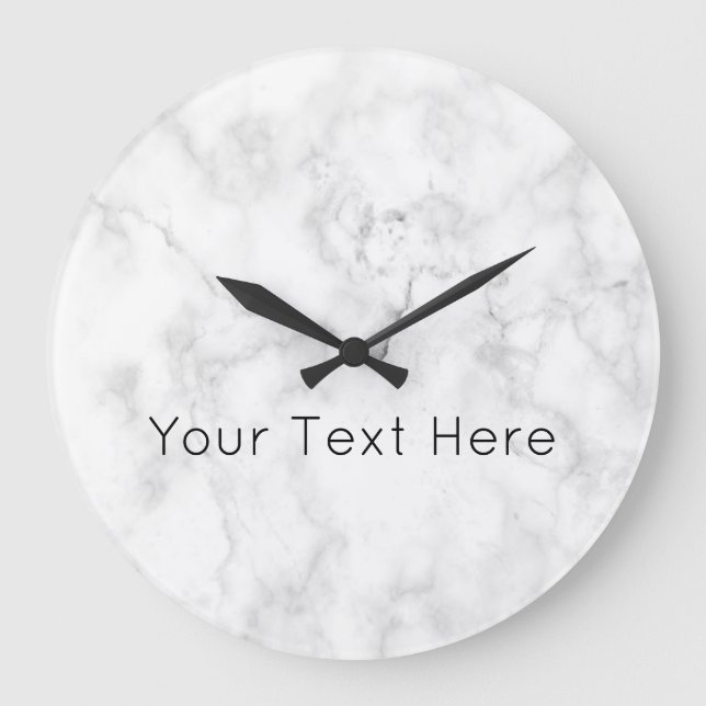 Custom White marble Acrylic Clock (Front)