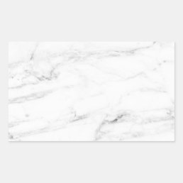 Custom White Marble Blank Elegant Template Rectangular Sticker