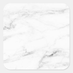 Custom White Marble Blank Template Elegant Square Sticker