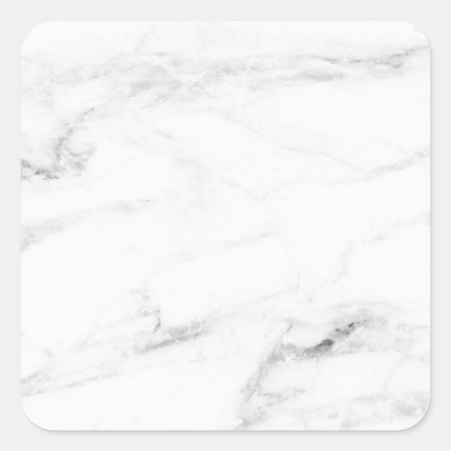 Custom White Marble Blank Template Elegant Square Sticker (Front)