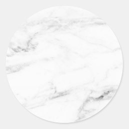 Custom White Marble Blank Template Modern Classic Round Sticker