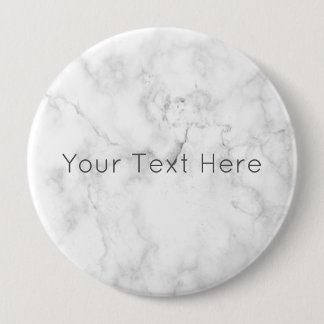 Custom White Marble Giant Round Badge Button