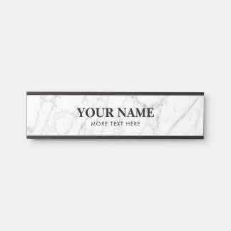 Custom white marble stone hanging desk name plate