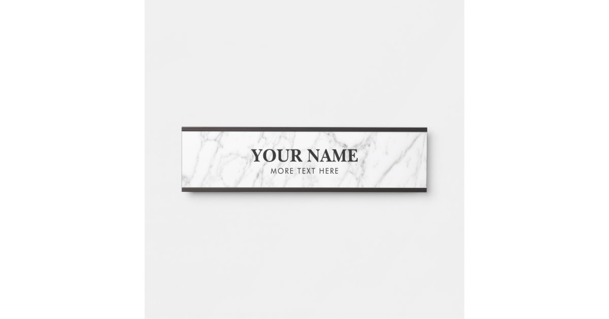 Custom White Marble Stone Hanging Desk Name Plate Zazzle Com