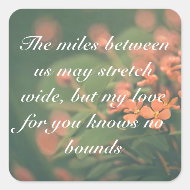 Custom White Motivational I miss you saying Square Sticker (Front)