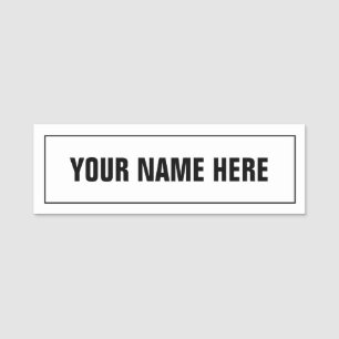 Custom white name badge pin back tag for office