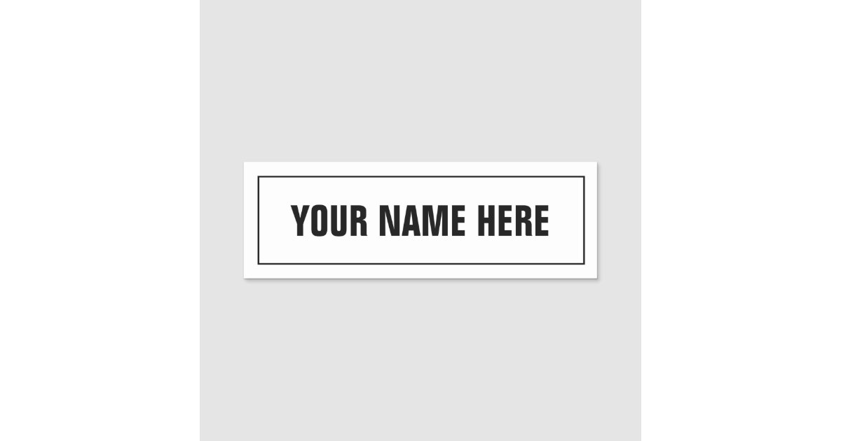 Custom White Name Badge Pin Back Tag For Office Zazzle Com
