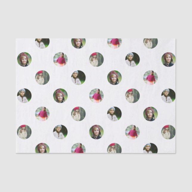 Custom White Photo Dot Tissue Paper (Front)