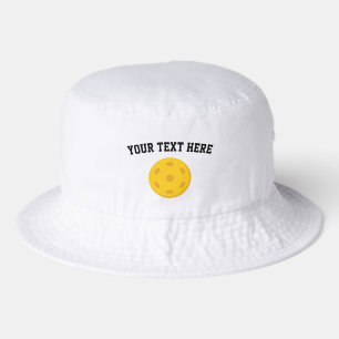 Custom White Pickleball Player Team Pickleballer Bucket Hat