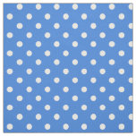 Custom White Polka Dots on Blue Patterned Fabric