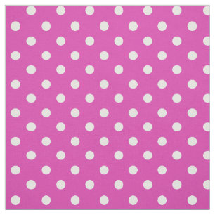 Custom White Polka Dots on Magenta Pattern Fabric