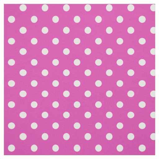 Custom White Polka Dots on Magenta Pattern Fabric