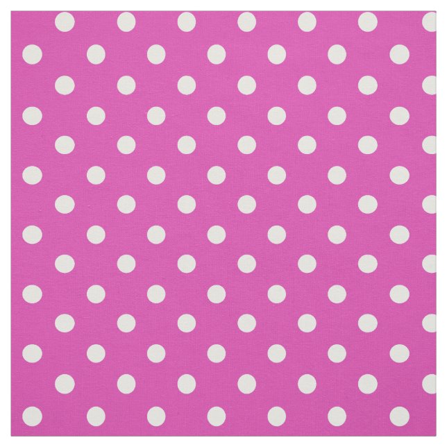 Custom White Polka Dots on Magenta Pattern Fabric (Swatch)