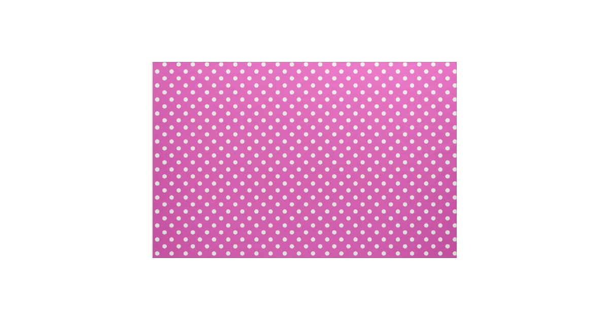 Custom White Polka Dots on Magenta Pattern Fabric | Zazzle