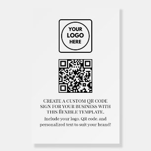 Custom White QR Business Logo Professional Foam Board