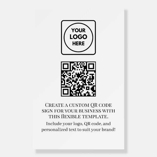 Custom White QR | Business Logo Professional  Foam Board (Front)