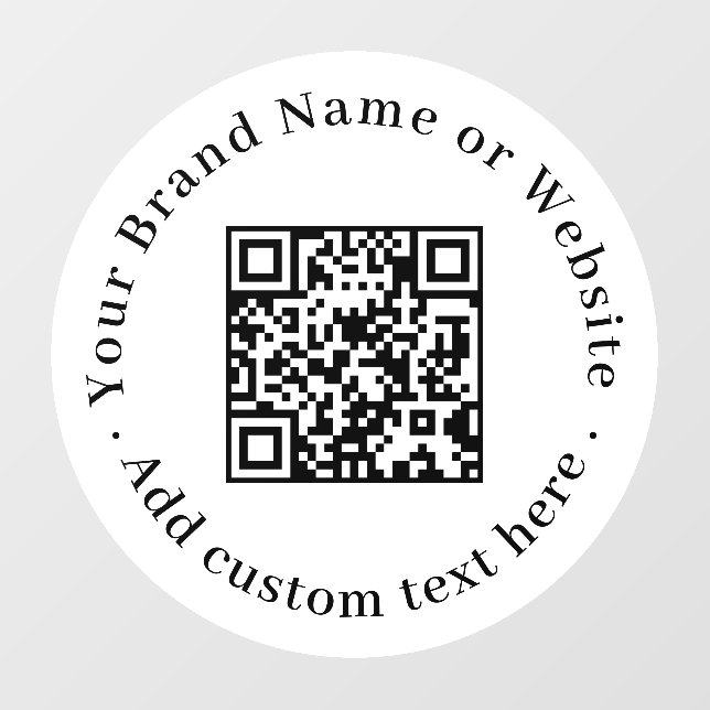 Custom White QR Code | Minimalist Scan Me Display Wall Decal (Front)