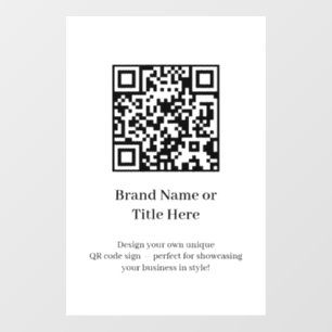 Custom White QR Code   Modern Minimalist Design Wall Decal