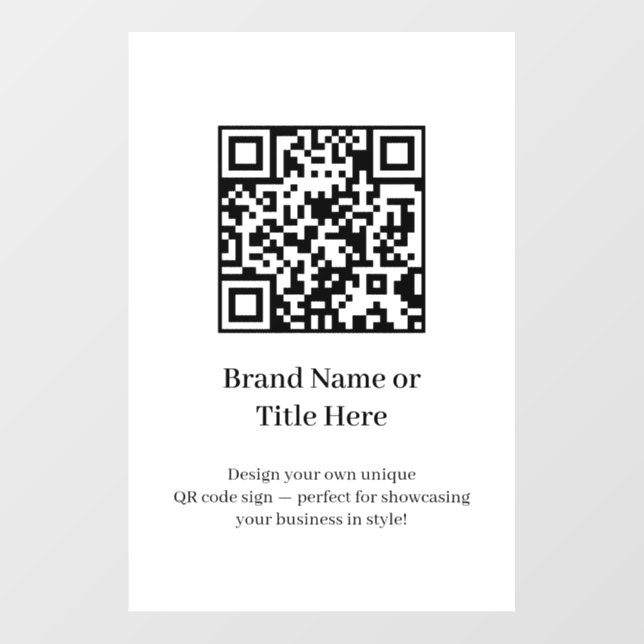 Custom White QR Code | Modern Minimalist Design Wall Decal (Front)