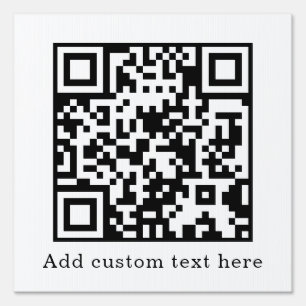 Custom White QR Code Modern Minimalist Display Sign