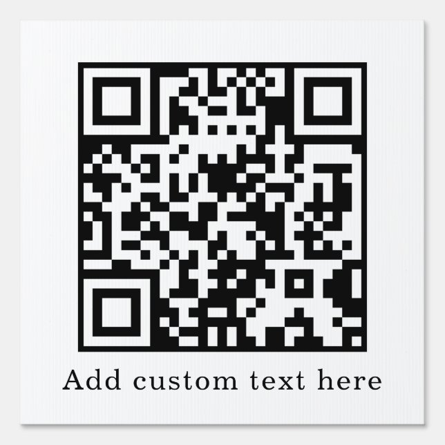 Custom White QR Code | Modern Minimalist Display Sign (Front)