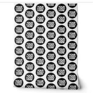 Custom White Repeating Logo Background Wallpaper