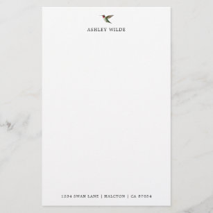 Custom White Ruby-throated Hummingbird  Stationery