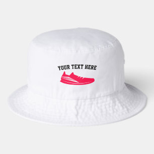 Custom White Running Team  Bucket Hat