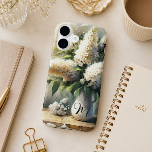 Custom White Sage Green Butterfly Bush Watercolor iPhone 17 Case