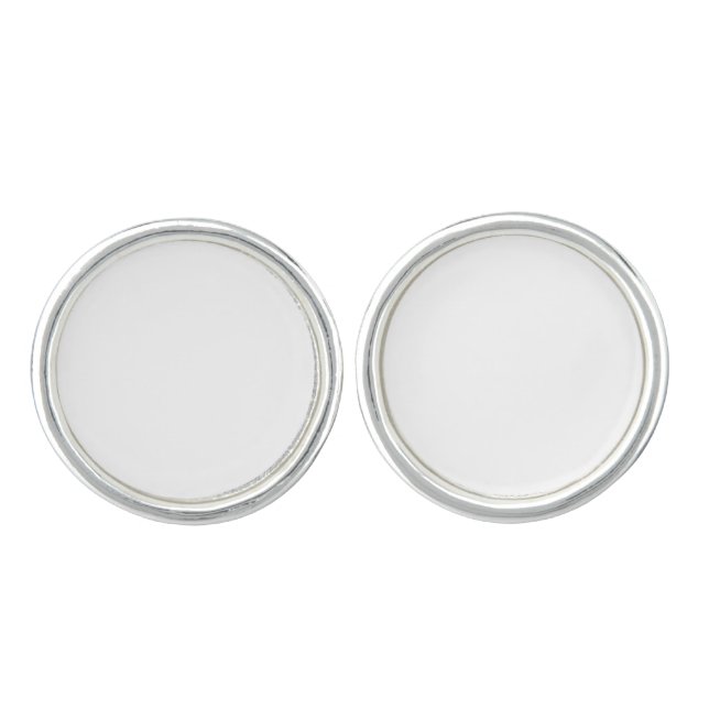 Custom white simple Design Add Photo or Text Cufflinks (Front)