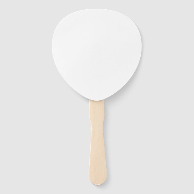 Custom white simple Design Add Photo or Text Hand Fan (Front)