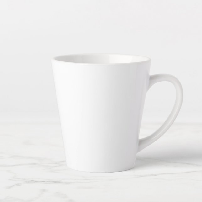 Custom white simple Design Add Photo or Text Latte Mug (Right)