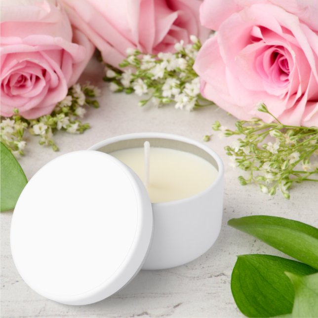 Custom white simple Design Add Photo or Text Mini Candle Favors (Insitu (Wedding))