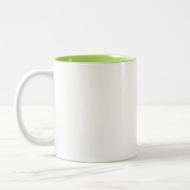 Custom white simple Design Add Photo or Text Two-Tone Coffee Mug (Left)