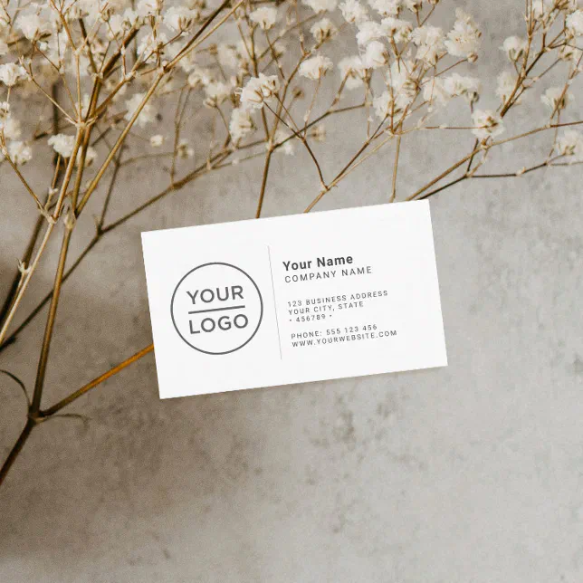 Custom white simple modern minimalist any color business card | Zazzle