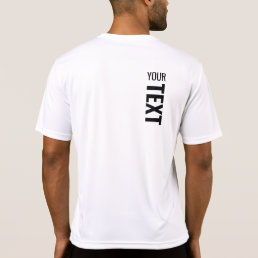 Custom White Sport Template Modern Mens Back Print T-Shirt