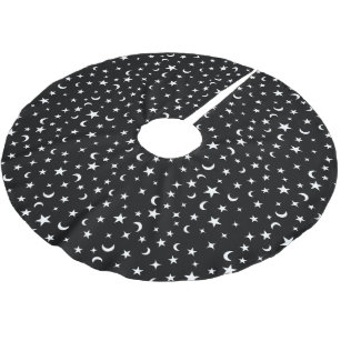 Custom White Stars and Moons Tree Skirt