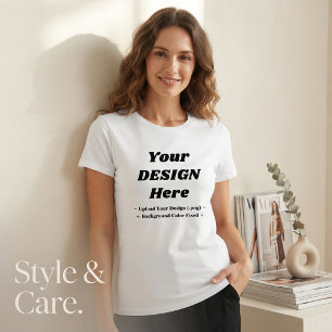 Custom White Tee for Wemen Create Your Signature