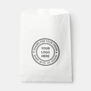 Custom White Thanks for Your Order Business Logo Favor Bag