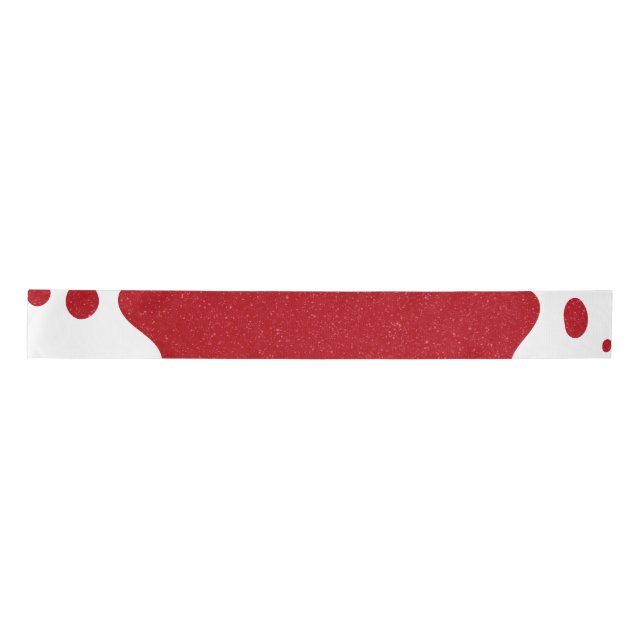 Custom White & Tomato Red Drip Glitter Ribbon (Front)