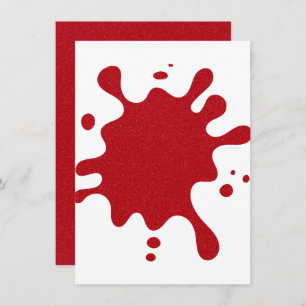 Custom White & Tomato Red Splash Invitation