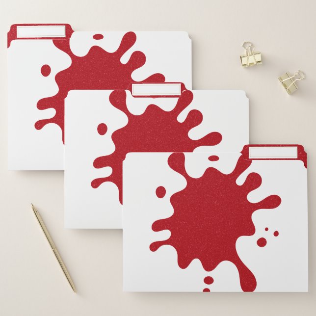 Custom White + Tomato Red Splatter File Folders (Set)