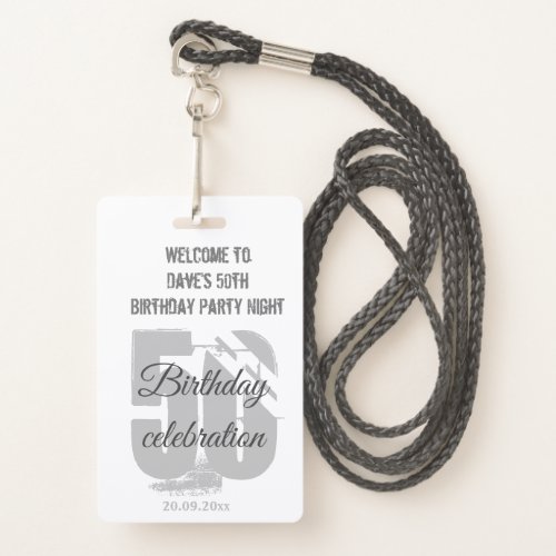 Custom White VIP Pass Birthday Party Invitation  Badge