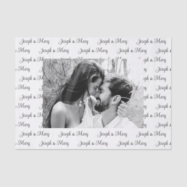 Custom White Wedding Tissue Paper – Personalized  (Front)