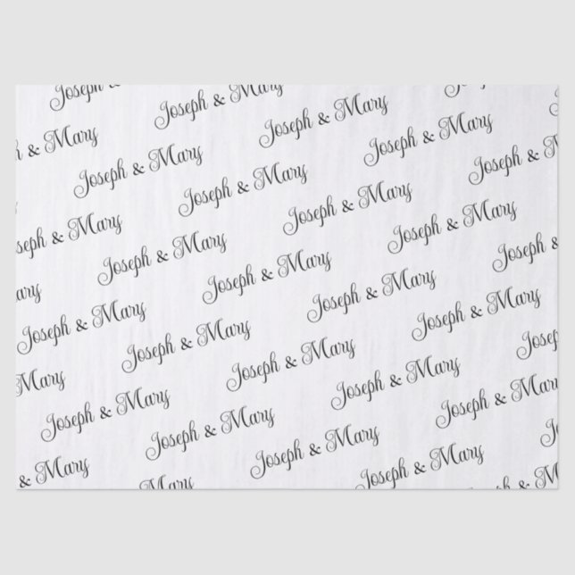Custom White Wedding Tissue Paper – Personalized  (Front)