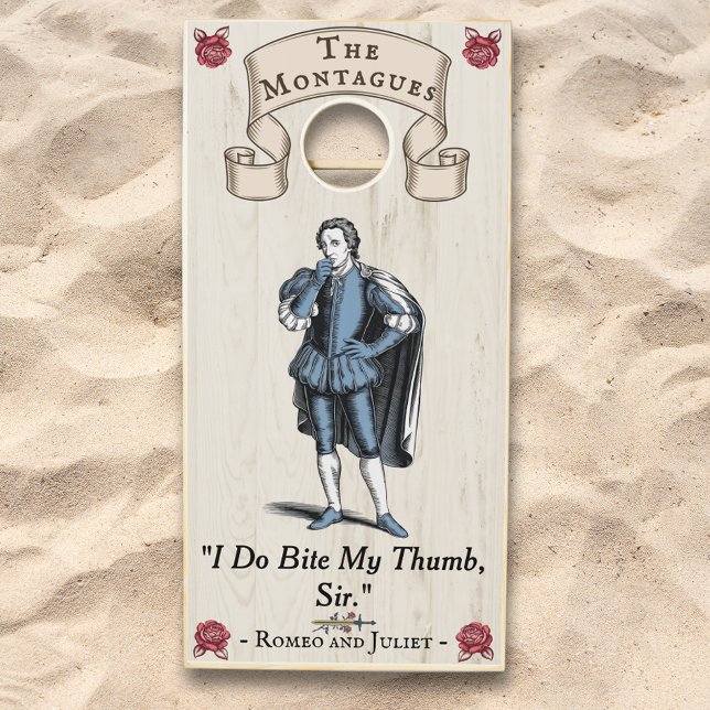 Custom White Wood Rustic Shakespeare Quote Cornhole Set (Creator Uploaded)