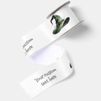 Custom Wicked Good Time Green Witch Hat Birthday Satin Ribbon