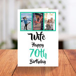 Custom Wife 70th Birthday Modern photo Card<br><div class="desc">Put a smile on a face with this personalized 3 photo collage 70th birthday card for your wife. - Simply click to personalize this design 🔥 My promises - This design is unique and is designed with you in mind 🙏 Thank you for supporting my small business - If you...</div>