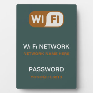 Custom WiFi Network Password Info Plaque - 5" x 7"