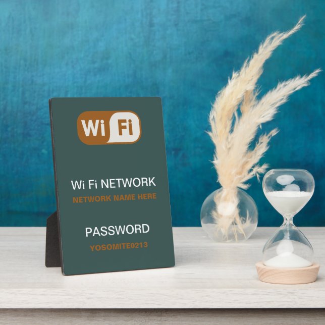 Custom WiFi Network Password Info Plaque - 5" x 7" (Side)